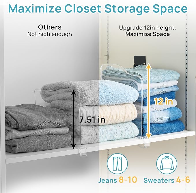 Vtopmart 12 Pack 12in Height Shelf Dividers - Image 3