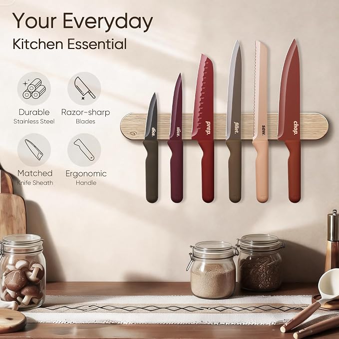 CAROTE Knife Set, 6 Stainless Steel Knives - Image 9