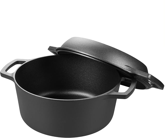 VORRINGARD Pre-seasoned Cast Iron Double Dutch Oven Pot - Image 5