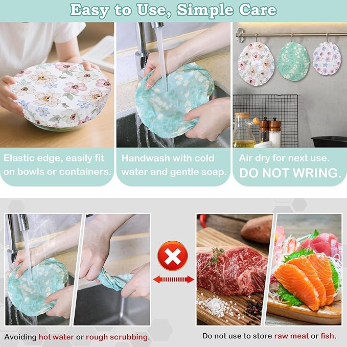 5-Size Reusable Beeswax Bowl Covers - Image 6