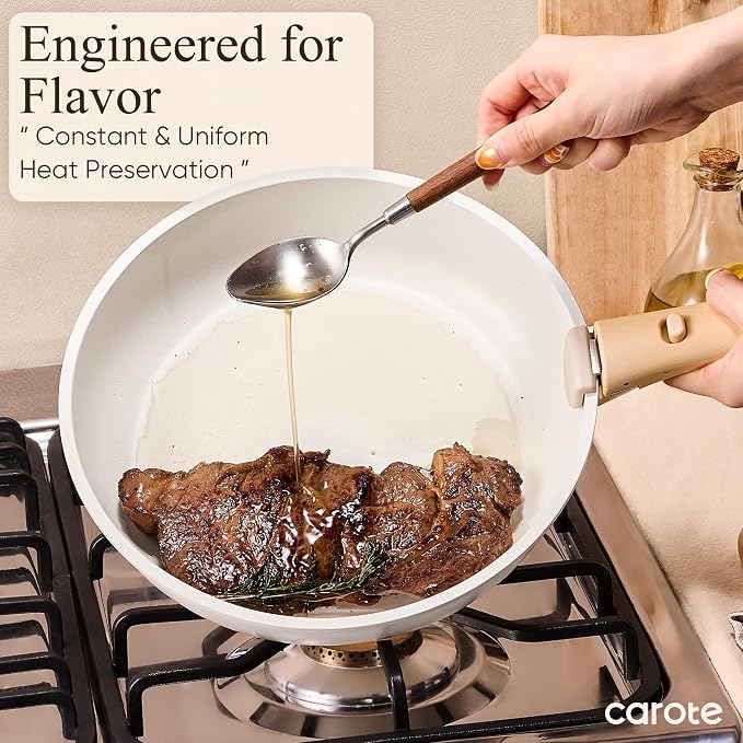 CAROTE 33pcs Pots and Pans Non Stick, Cookware Sets Detachable Handle, - Image 7