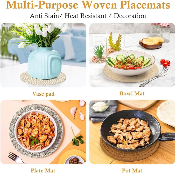 Billbotk 8"" Trivets for Hot pots and Pans, 6 Heat Resistant Hot Pads, Pot - Image 6