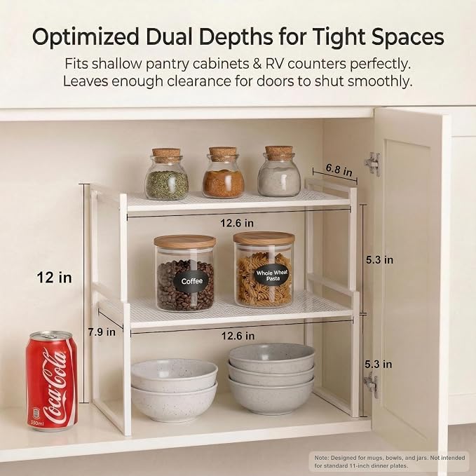 Set of 2 Cabinet Organizers 12.6''W 44 LBS Load Capacity Heavy Duty Kitchen - Image 2