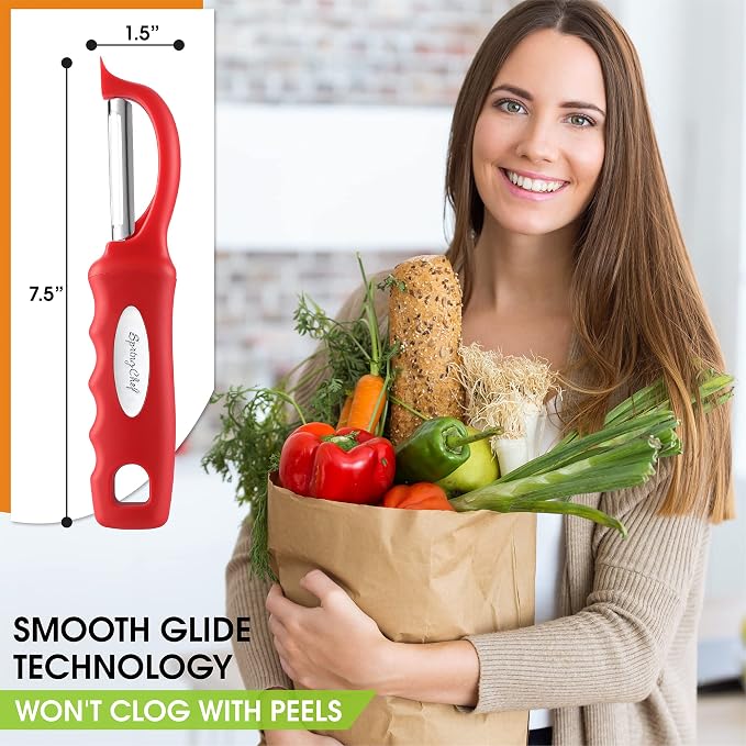 Spring Chef Premium Swivel Vegetable Peeler, Soft Grip Handle and Ultra Sharp - Image 3