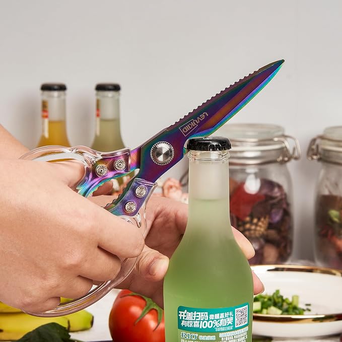 Rust-Resistant Kitchen Scissors, Transparent and Stylish Handle, Suitable - Image 4