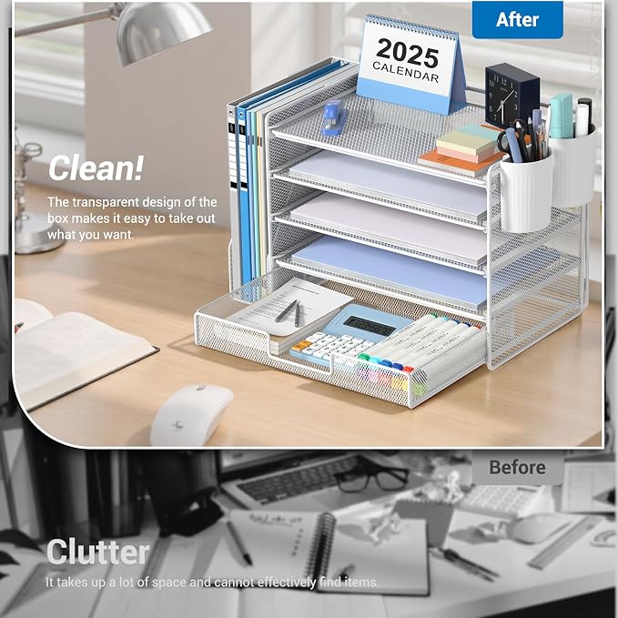 OPNICE Desk Organizer, 5-Tier Paper File Organizer - Image 5