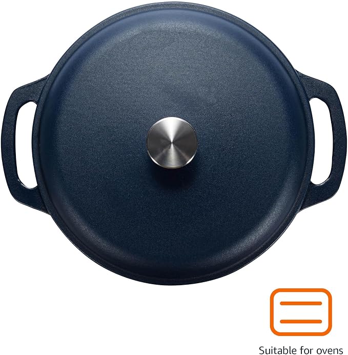 Amazon Basics Enameled Cast Iron Dutch Oven Pot - Image 2