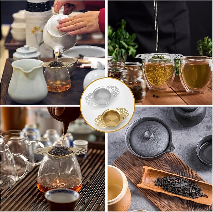 2 Pack Tea Strainers with Drip Bowls Stainless Steel Mesh Tea Infusers Loose - Image 7