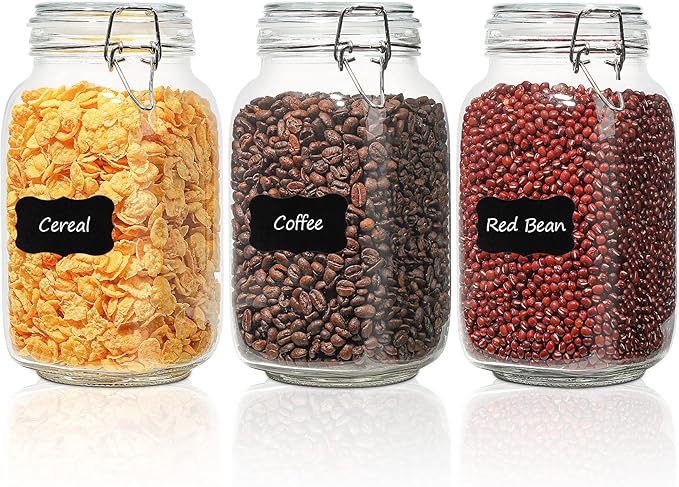 ComSaf Set of 3 Square Glass Jars by ComSaf