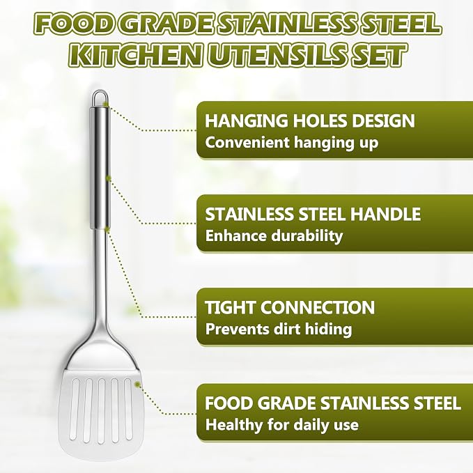 E-far Cooking Utensils Set, 10-Piece Stainless Steel Kitchen Utensils - Image 9