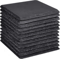 4 Inch Square Black Slate Stone Drink Coasters Set of 12