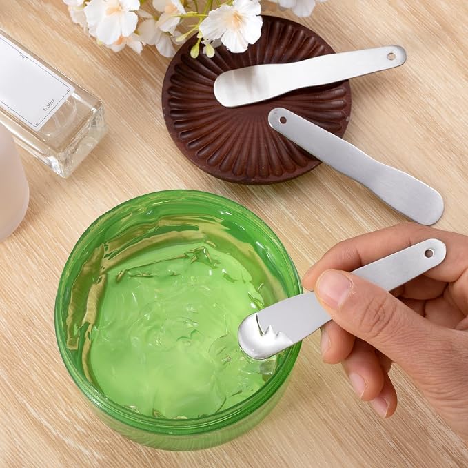 Pndeyo 3pcs Mini Stainless Steel Makeup Spatula, 3.35x0.69in Reusable Cosmetic - Image 7