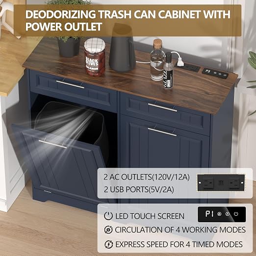 Double 10 Gallon Tilt Out Trash Can Cabinet - Image 5