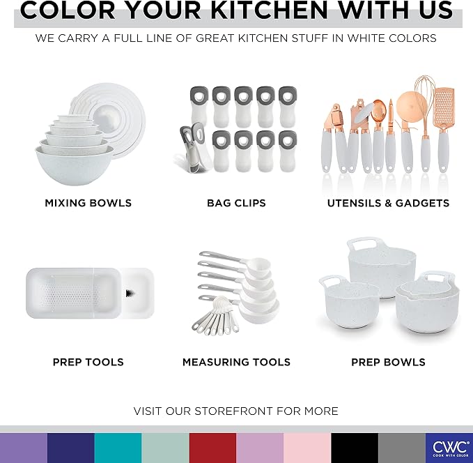 COOK WITH COLOR Prep Bowls with Lids- Wide and Deep Nesting Plastic Small - Image 6