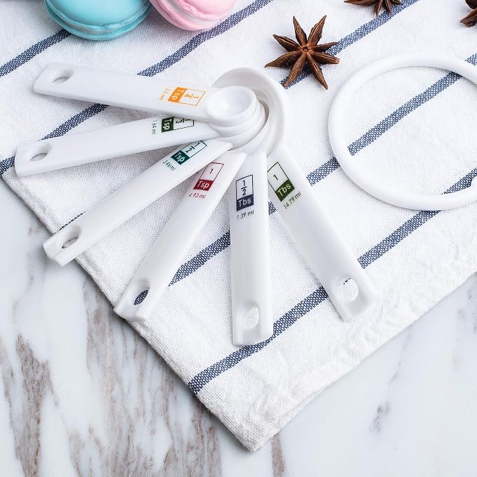Fox Run 6-Piece Plastic Measuring Spoon Set White, 1.6 x 9 x 3 inches - Image 3