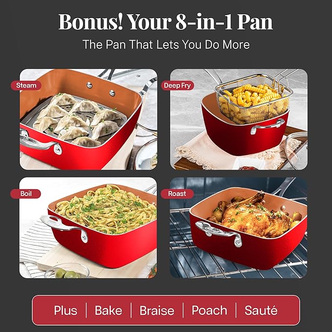 Gotham Steel 20 Pc Pots and Pans Set Nonstick Cookware + Bakeware Set, Complete - Image 6