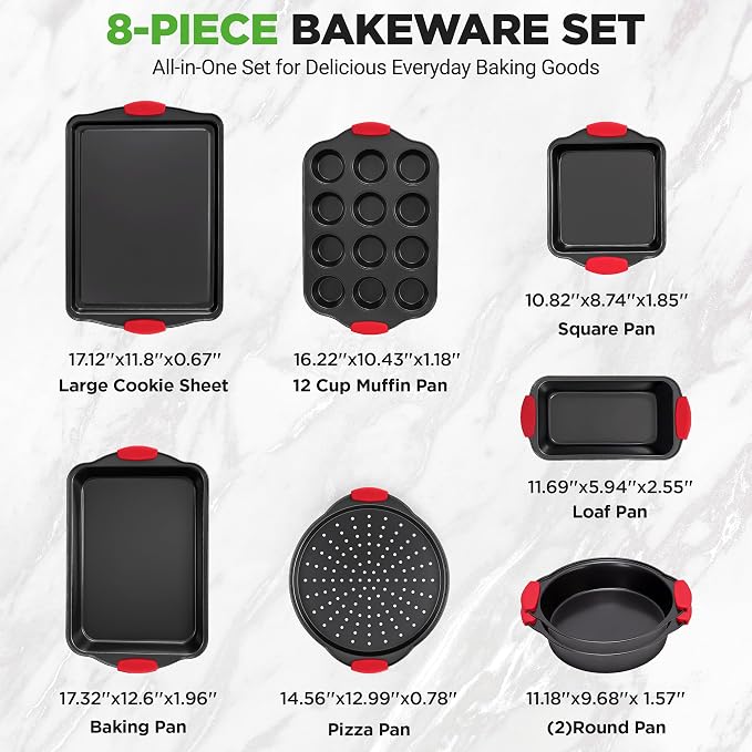 NutriChef Non-Stick Kitchen Oven Baking Pans-Deluxe & Stylish Nonstick Gray - Image 4