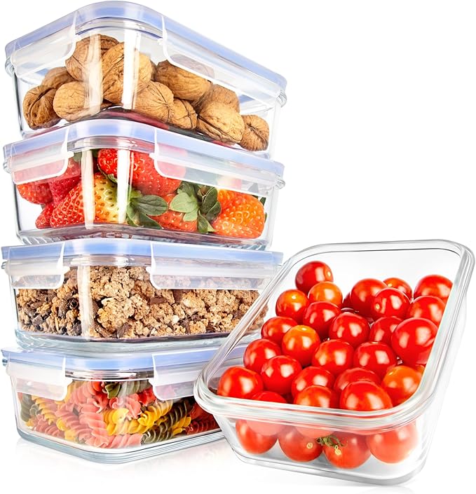 NutriChef 10 Piece Glass Food Storage Containers by NutriChef%E2%84%A2Kitchen