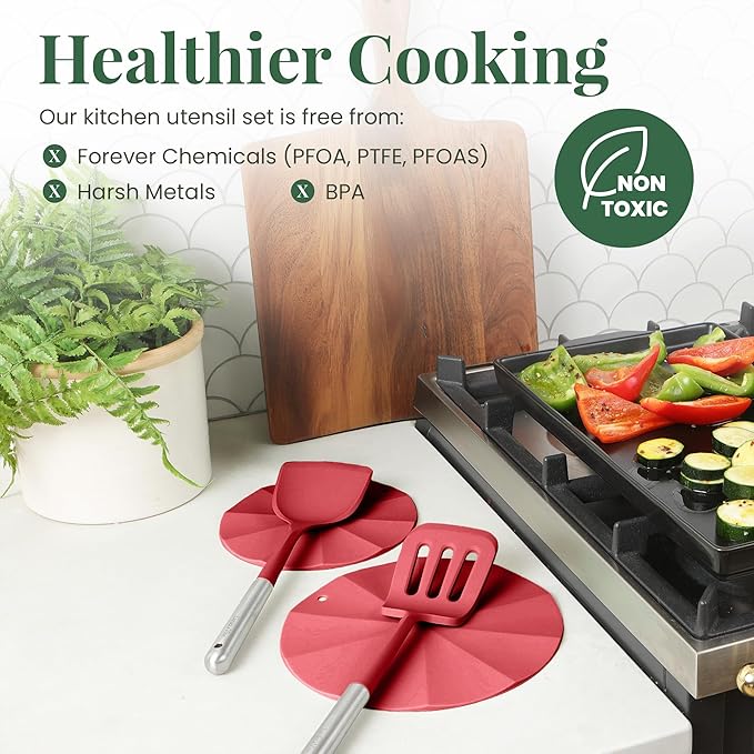 Larder & Vine 12-Piece Silicone Kitchen Cooking Utensils Set - Image 5