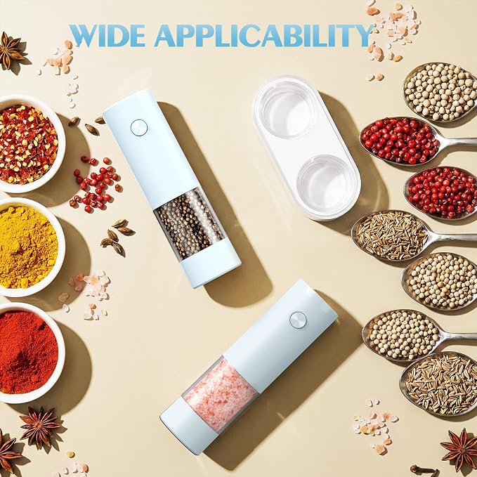 Electric Salt and Pepper Grinder Set Automatic Battery Pepper Mill Shakers - Image 5