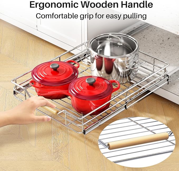 Pull out Cabinet Organizer, Heavy Duty Smooth Sliding Under Cabinet Shelves - Image 7