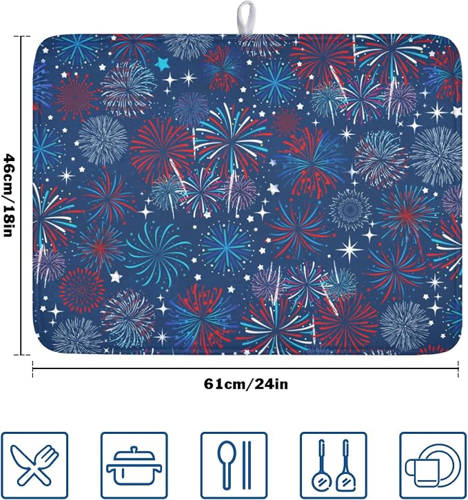 4th of July Patriotic Dish Drying Mat - Image 2