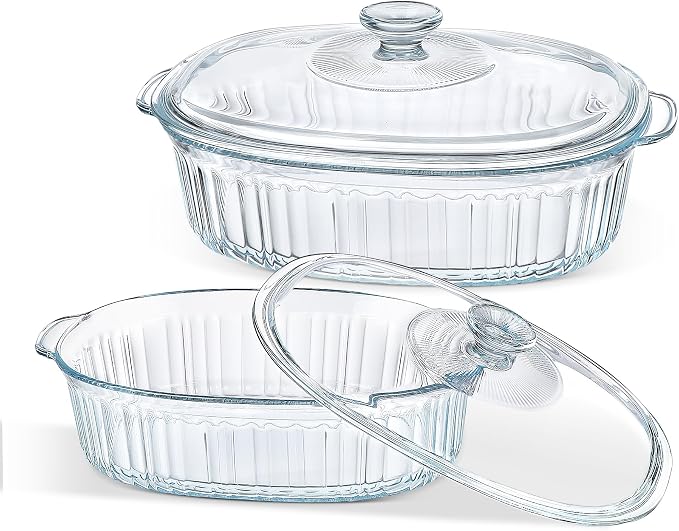 M MCIRCO 4-Piece Glass Casserole Baking Dish, 1.9 Qt and 3 Qt by MMCIRCO