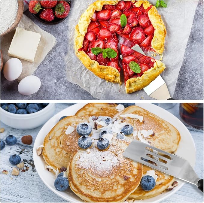 【2 Pack】 Small Metal Spatula Set, Mini Stainless Steel Serving Spatulas - Image 6