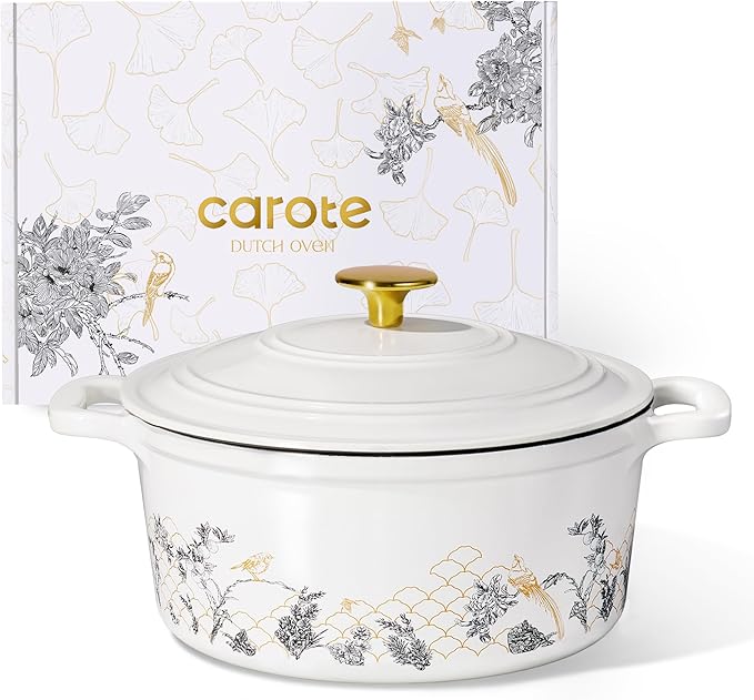CAROTE 5QT Cast Iron Dutch Oven Pot by CAROTE