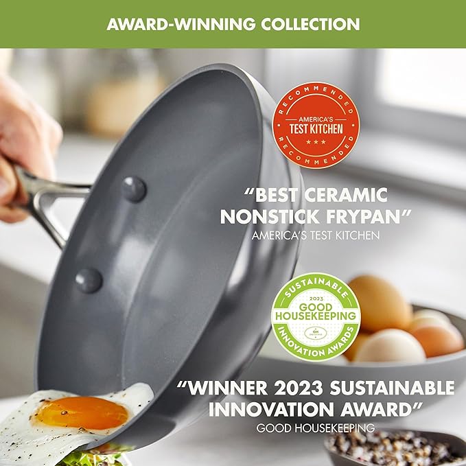 GreenPan Valencia Pro Ceramic Nonstick 13 Piece Cookware Set, Hard Anodized - Image 2