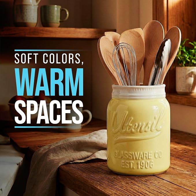 Comfify Wide Mouth Mason Jar Utensil Holder Decorative Kitchenware Organizer - Image 5