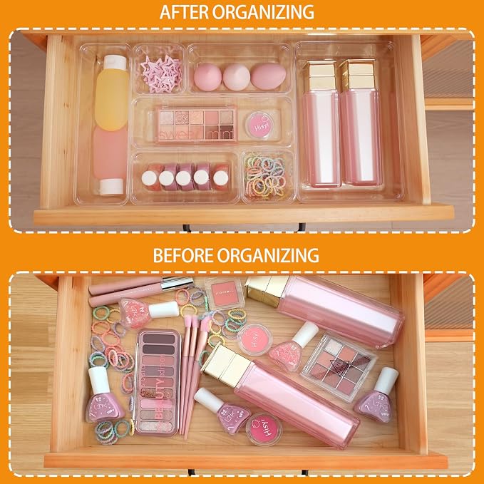 Clear Acrylic Drawer Organizers Set Storage - Image 3