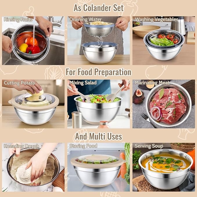 P&P CHEF 4-In-1 Stainless Steel Colander - Image 7
