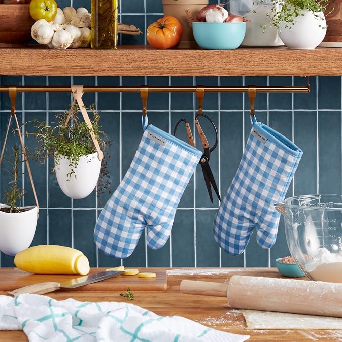 KitchenAid Gingham Oven Mitt 2-Pack Set - Image 2
