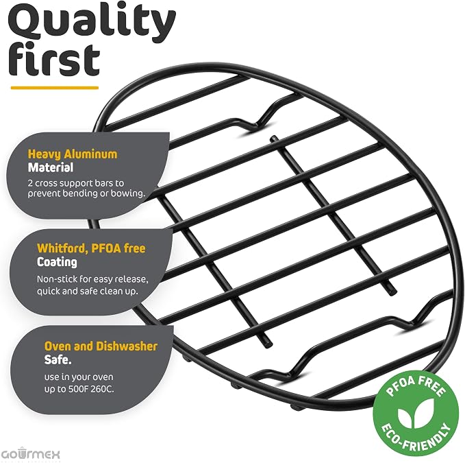 Black, Oval Oven Roasting Rack - Image 4