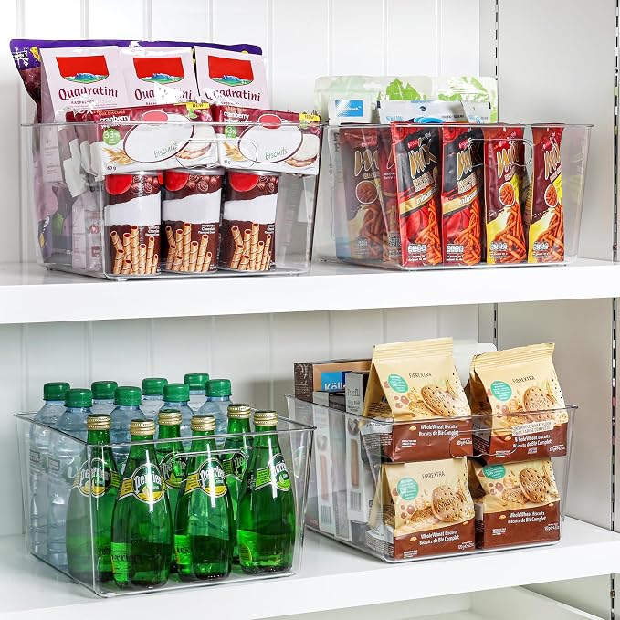 Vtopmart 10 Pack Extra Large Clear Plastic Storage Bins, 11x11 Cube Acrylic - Image 7