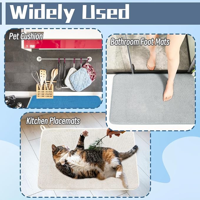 3 Pack Microfiber Dish Drying Mats, Ultra Absorbent Dish Drainer Mats, 20x15" - Image 5