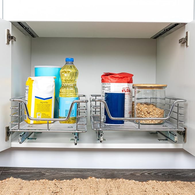 Household Essentials Glidez Chrome-Plated Steel 1-Tier Sliding Under Sink - Image 3