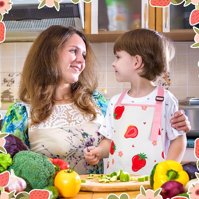 2 Pack Kids Apron, Cute Cooking Aprons, Waterproof Art Apron - Image 5
