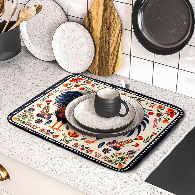 Roosters Chicken Dish Drying Mat - Image 5