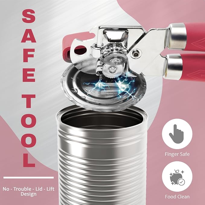Manual Can Opener with Magnet, Heavy Duty Hand Can and Bottle Opener with - Image 4