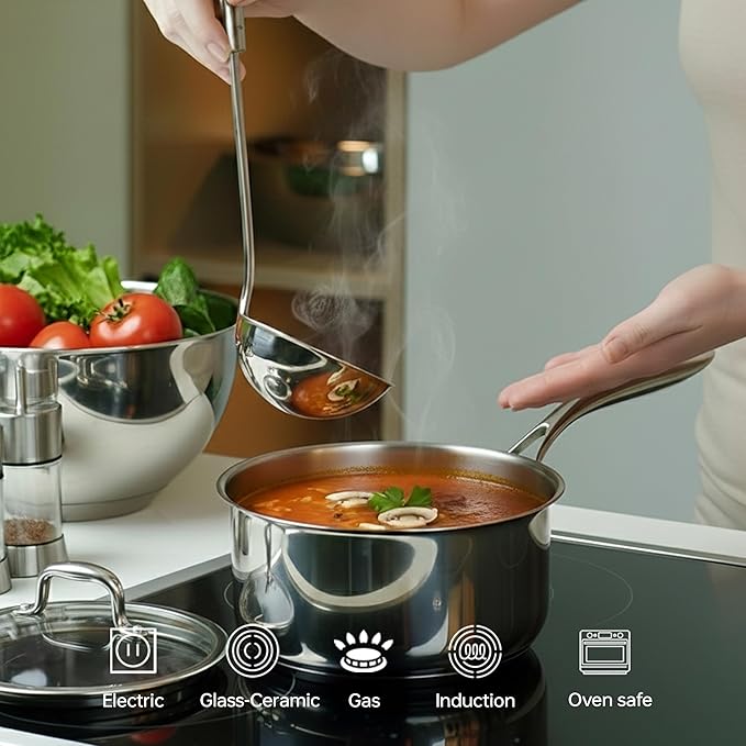 1.3 Quart Stainless Steel Saucepan - Image 3