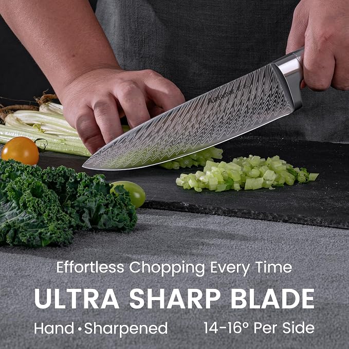 Knife Set, Astercook 15 Pieces Kitchen Knife Set - Image 4