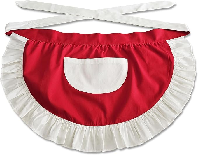 Women’s Waist Aprons with White Pockets Half Server Home Waitress Vintage by CBTRFashion