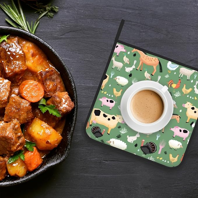 Funny Farm Animals Horse Cow Pot Holder Set of 2, Heat Resistant Potholders - Image 5