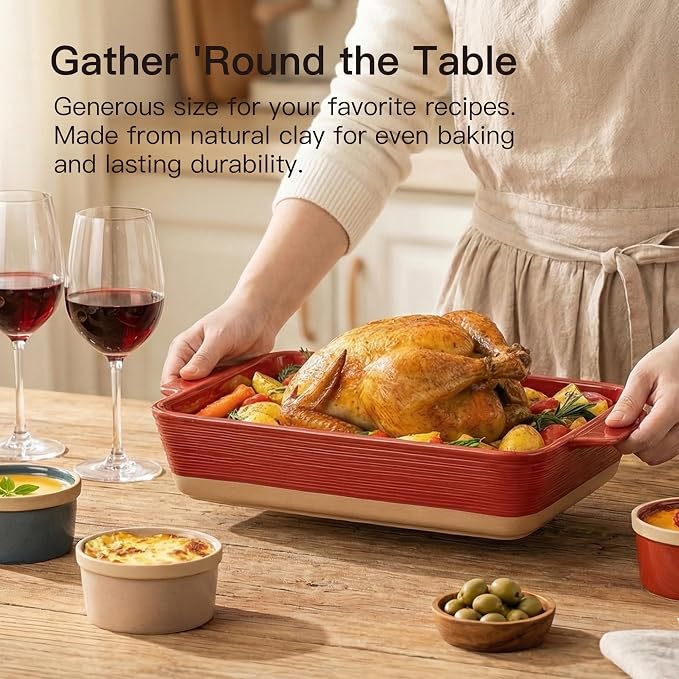 Dafuceramic Casserole Dish for Oven, 4.2 QT Baking Dish, 9x13 Large Porcelain - Image 4