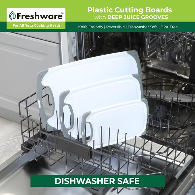 Freshware Cutting Boards for Kitchen, Chopping Board 3-Pack - Image 6