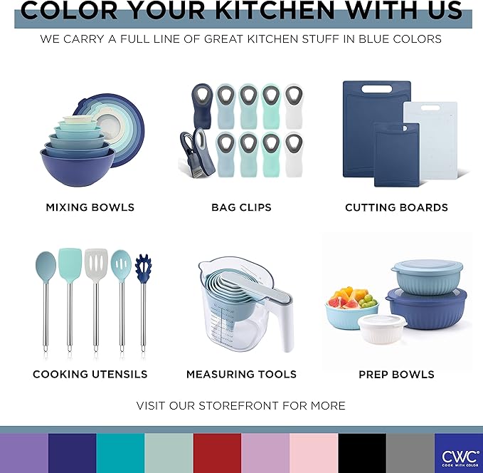 COOK WITH COLOR Prep Bowls with Lids- Wide and Deep Nesting Plastic Small - Image 7