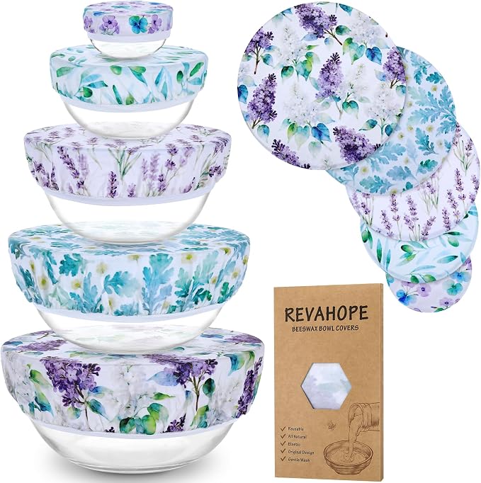 5-Size Reusable Beeswax Bowl Covers by Revahope