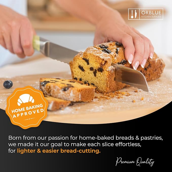 Orblue Serrated Bread Knife Ultra-Sharp Stainless Steel Professional Grade - Image 9